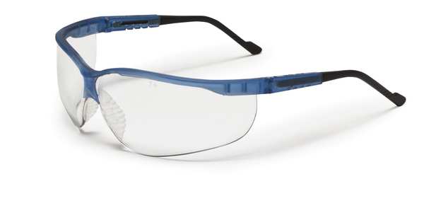 Safety Glasses, Wraparound Clear Polycarbonate Lens, Scratch-Resistant