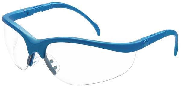 Safety Glasses, Wraparound Clear Polycarbonate Lens, Scratch-Resistant