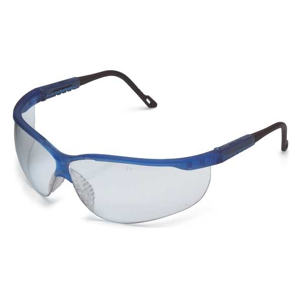 Safety Glasses, Wraparound Gray Polycarbonate Lens, Scratch-Resistant