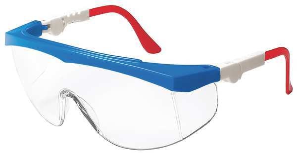 Safety Glasses, Wraparound Clear Polycarbonate Lens, Anti-Fog, Scratch-Resistant