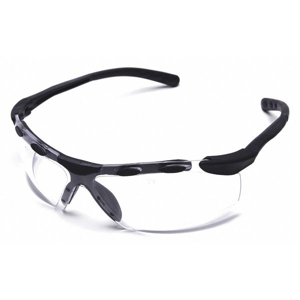 Safety Glasses, Wraparound Clear Polycarbonate Lens, Anti-Fog