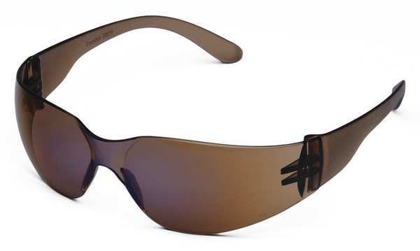 Safety Glasses, Wraparound Blue Mirror Polycarbonate Lens, Scratch-Resistant