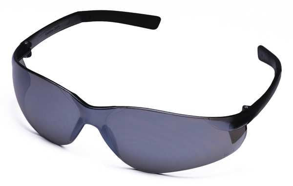 Safety Glasses, Wraparound Silver Mirror Polycarbonate Lens, Scratch-Resistant