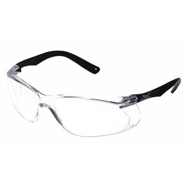 Safety Glasses, Anti-Fog, Anti-Static, Anti-Scratch, Frameless, Black Arm, Clear Lens
