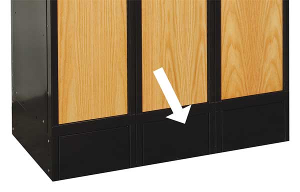 Locker Front Base, W 15 In, H 6 In, Black