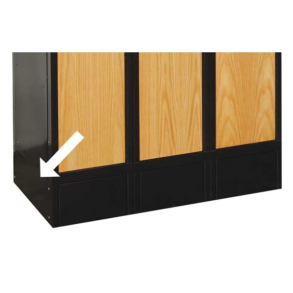 Locker End Base, D 18 In, H 6 In, Black