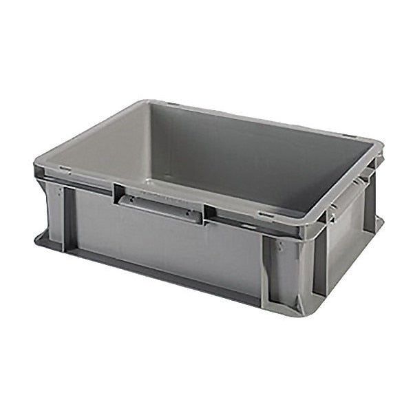 Straight Wall Container, Gray, Polypropylene, 15 3/4 in L, 12 in W, 5 in H