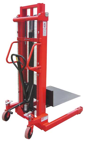 Powered-Lift/Manual-Push Platform Lift Truck, Powered/Manual, 2,000 lb Load Capacity