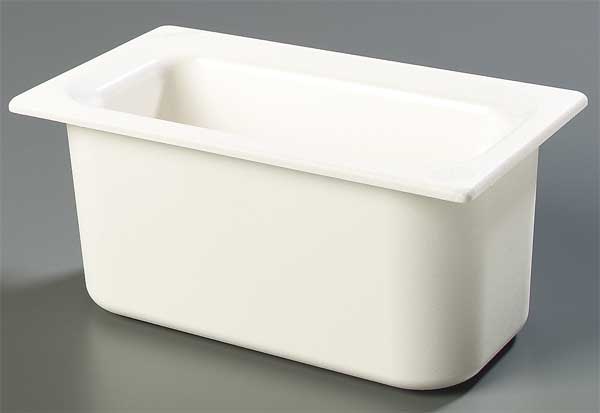 Third Size Food Pan, 4 Qt Cap, White