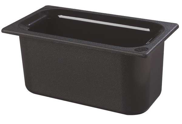 Third Size Food Pan, 4 Qt Cap, Black