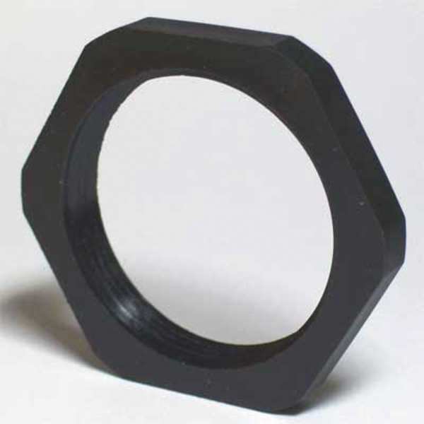 Connector Lock Nut, 1.12in, Blk, Polyamides