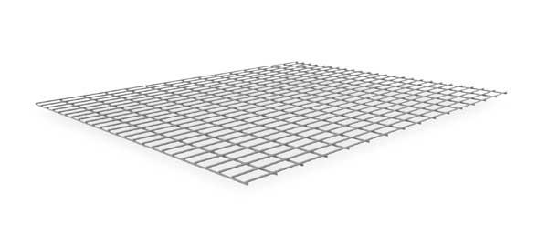 Decking, Steel Wire, 60 in W, 48 in D, Zinc, Zinc Finish, Gauge: 5