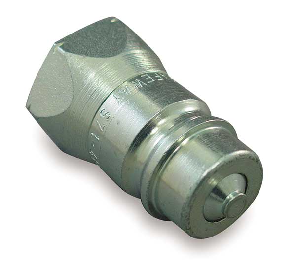 Hydraulic Quick Connect Hose Coupling, Steel Body, Push-to-Connect Lock, 3/4