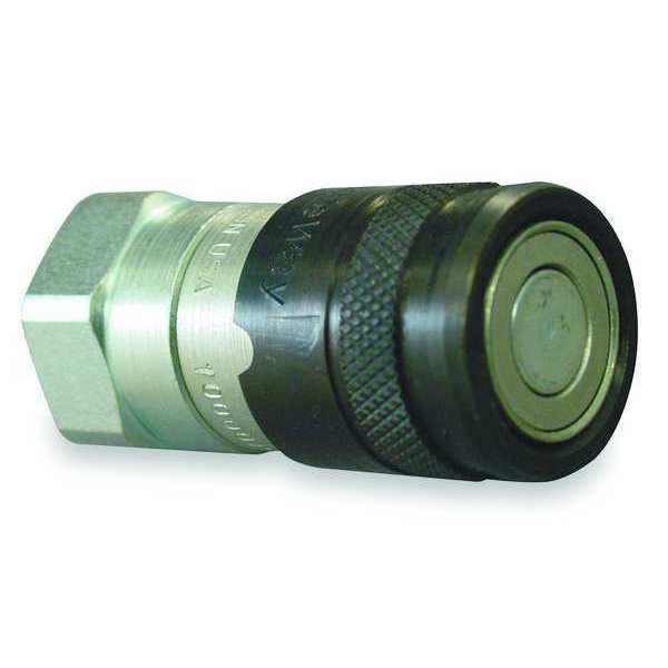Hydraulic Quick Connect Hose Coupling, Steel Body, Push-to-Connect Lock, 3/8