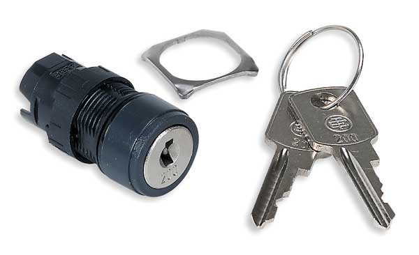 Non-Illum Selector Swtch, 16mm, 3 Pos, Keyd