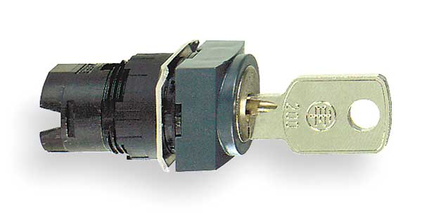 Non-Illum Selector Swtch, 16mm, 2 Pos, Keyd