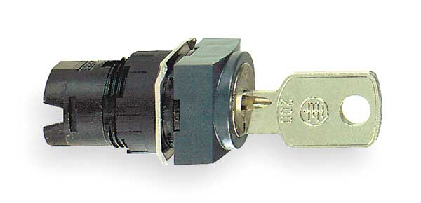 Non-Illum Selector Swtch, 16mm, 3 Pos, Keyd