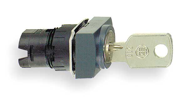Non-Illum Selector Swtch, 16mm, 2 Pos, Keyd