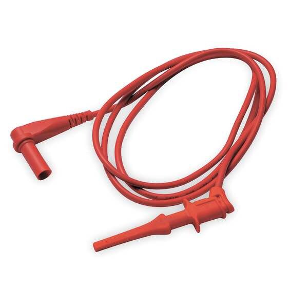 Hook Clip Test Leads, Length 40 In, Red