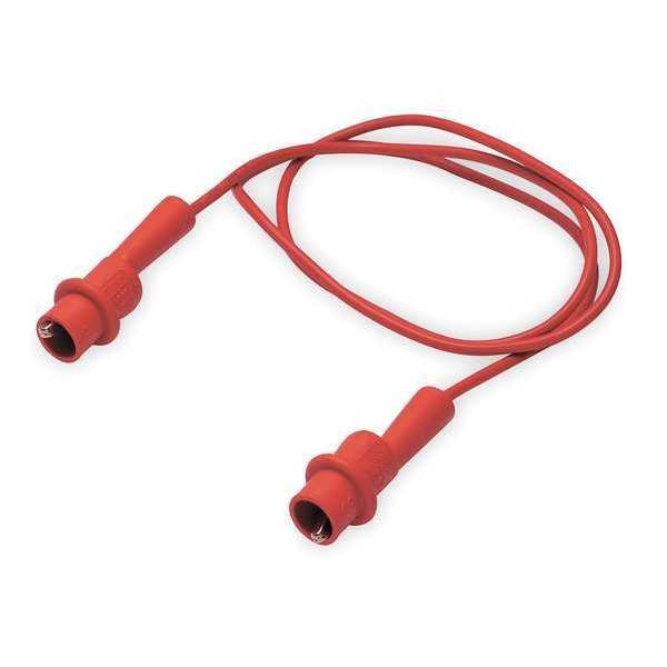 Patch Cord, Alligator Clip, 40 In, Red
