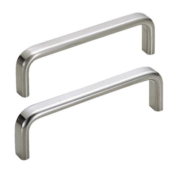 Pull Handle, Polished, 5-29/32 In. H, Polished, Threaded Holes