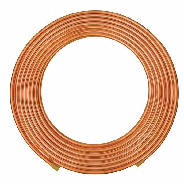 Coil Copper Tubing, 3/8 in Outside Dia, 100 ft Length, Type L