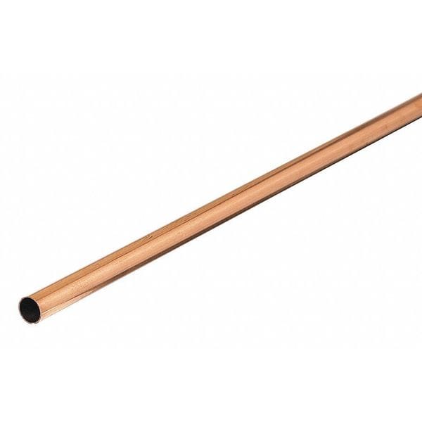 Straight Copper Tubing, 1/2 in Outside Dia, 2 ft Length, Type L
