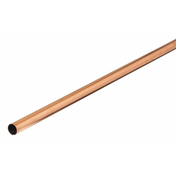 Straight Copper Tubing, 3/8 in Outside Dia, 2 ft Length, Type L