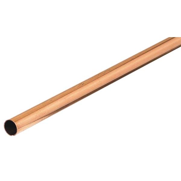Straight Copper Tubing, 3/4 in Outside Dia, 5 ft Length, Type L