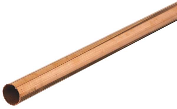 Straight Copper Tubing, 7/8 in Outside Dia, 2 ft Length, Type L