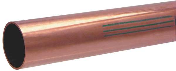 Straight Copper Tubing, 1 1/8 in Outside Dia, 2 ft Length, Type K