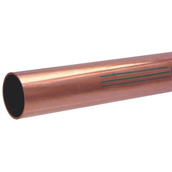 Straight Copper Tubing, 3/8 in Outside Dia, 5 ft Length, Type K