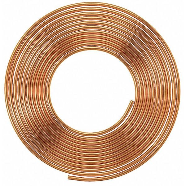 Coil Copper Tubing, 3/8 in Outside Dia, 100 ft Length, Type K