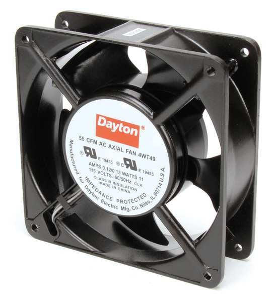 Axial Fan, Square, 115V AC, 1 Phase, 55 cfm, 4 11/16 in W.