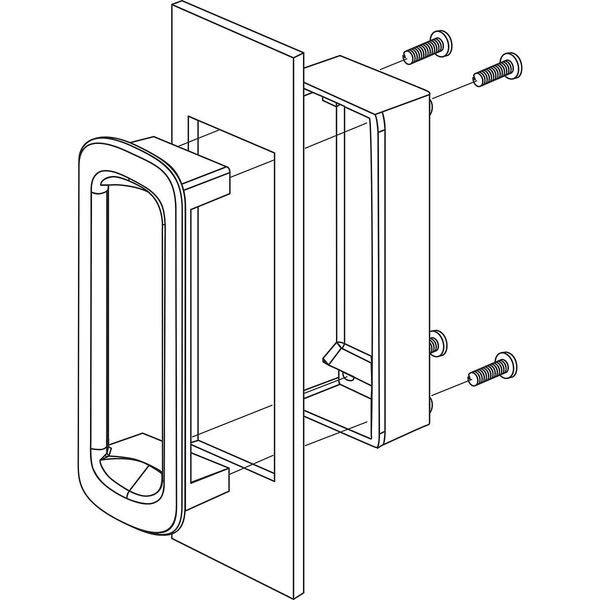 Recessed Pull Handle, Solid Gray, RAL 7030, Threaded Holes