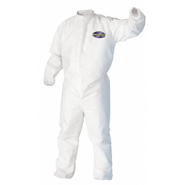 Disposable Coveralls, L, 25 PK, White, SMS, 1