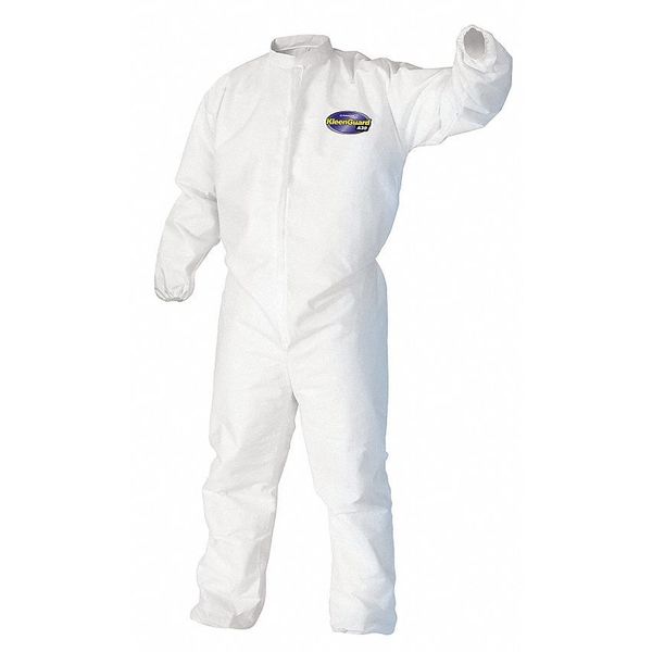 Disposable Coveralls, 3XL, 21 PK, White, SMS, 1