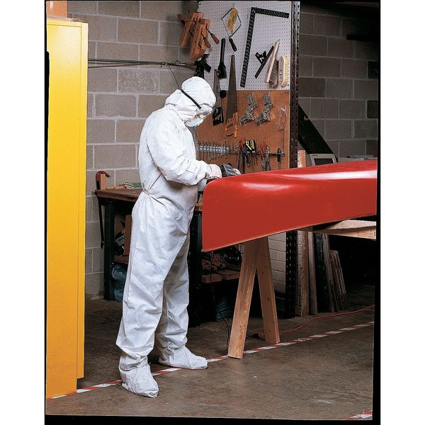 Disposable Coveralls, M, 24 PK, White, SMS, zipper