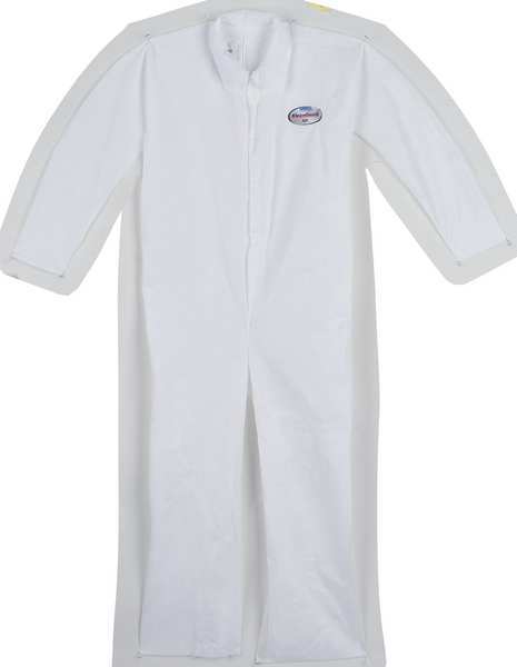 Disposable Coveralls, M, 24 PK, White, SMS, zipper