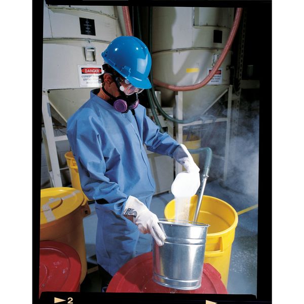 Collared Disposable Coveralls, 24 PK, Blue, SMMMS, Zipper