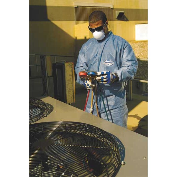 Hooded Disposable Coveralls, 3XL, 20 PK, Blue, SMS, zipper