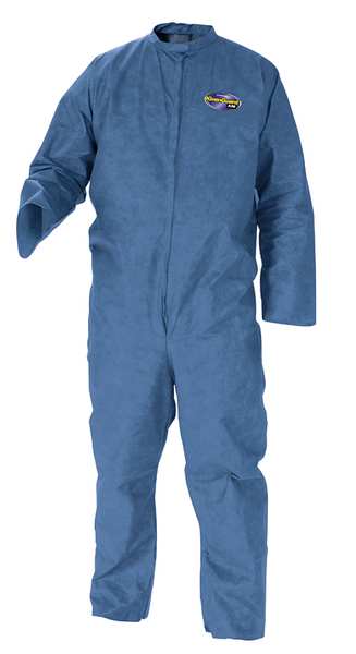 Disposable Coveralls, 4Xl, 20 PK, Blue, SMS, zipper