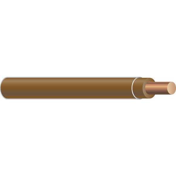 Building Wire, THHN, 12 AWG, 2,500 ft, Brown, Nylon Jacket, PVC Insulation