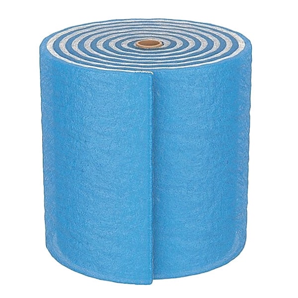 24 in x 90 ft x 1 in Polyester Air Filter Roll MERV 7, Blue/White