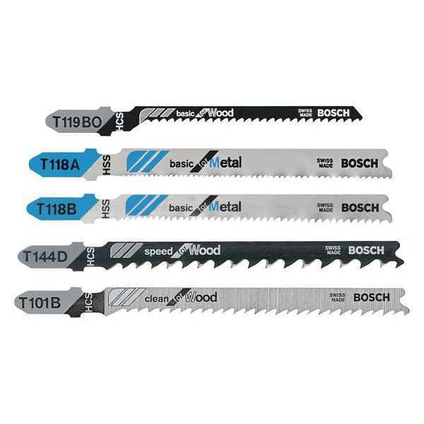 Jigsaw Blade Set, T-Shank, PK5