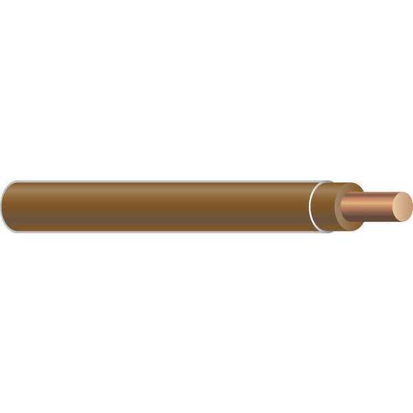 Building Wire, THHN, 10 AWG, 2,500 ft, Brown, Nylon Jacket, PVC Insulation