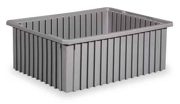 Divider Box, Gray, Industrial Grade Polymer, 22 3/8 in L, 17 3/8 in W, 6 in H