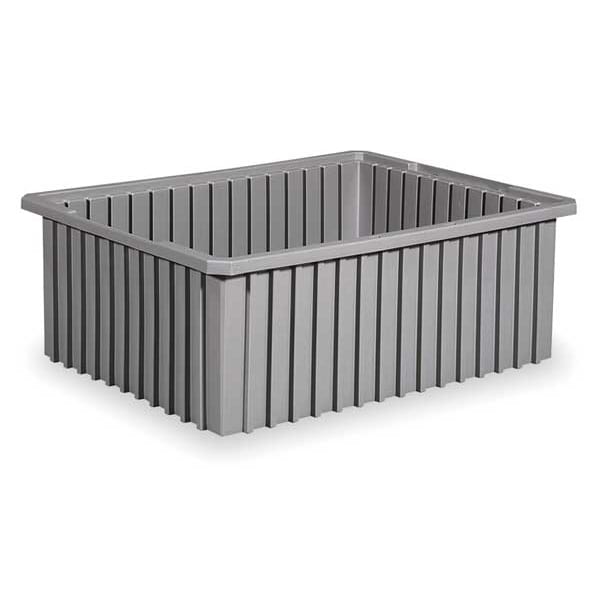 Divider Box, Gray, Industrial Grade Polymer, 22 3/8 in L, 17 3/8 in W, 8 in H