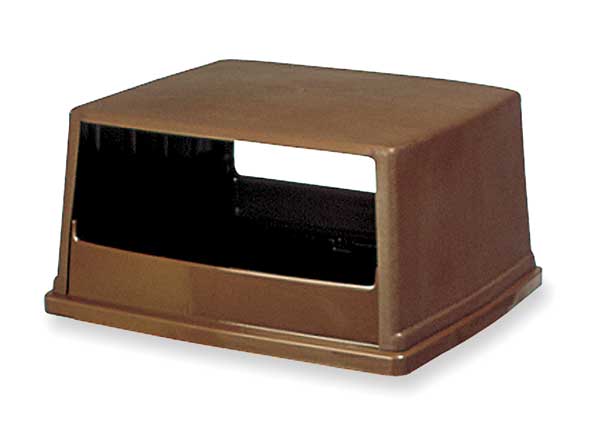 56 gal Canopy Trash Can Top, 23 in W/Dia, Brown, Resin, 2 Openings