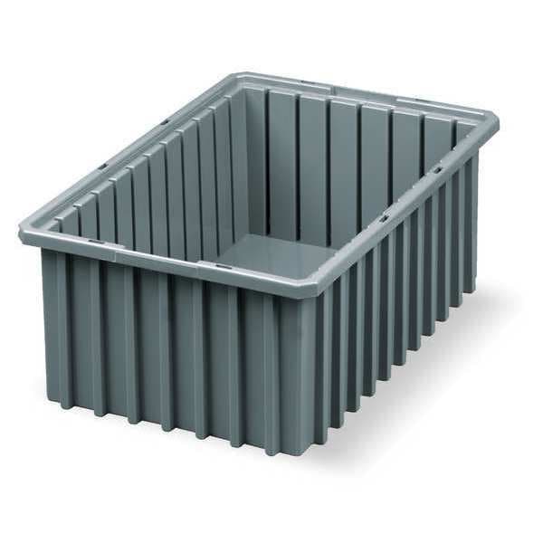 Divider Box, Gray, Industrial Grade Polymer, 16 1/2 in L, 10 7/8 in W, 6 in H